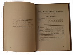 LIBRO MILITAR, GUERRA CIVIL, TABLA DE TIRO OBUS 155