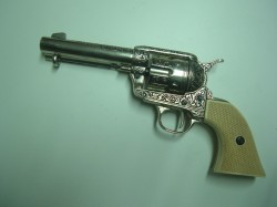 REVOLVER COLT PEACEMAKER NIQUELADO CON GRABADOS