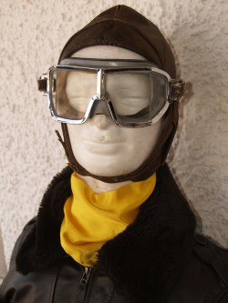 GAFAS DE VUELO PARA CASCO DE CUERO SEGUNDA GUERRA MUNDIAL