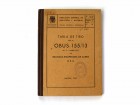 LIBRO MILITAR, GUERRA CIVIL, TABLA DE TIRO OBUS 155