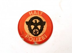 PLACA METÁLICA DE HALT POLIZEI, MODELO ALEMANIA SEGUNDA GUERRA MUNDIAL