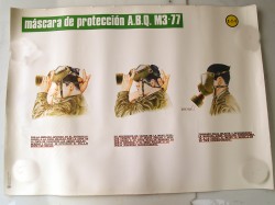 LÁMINAS ENSEÑANZA mascara antigas, A.B.Q M3 77, POSTER