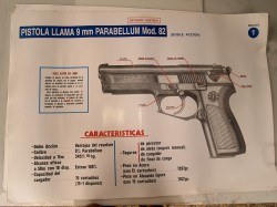 COLECCIÓN POSTER DE FORMACIÓN, PISTOLA LLAMA M82, b.