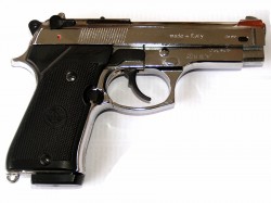 PISTOLA BERETTA 92 F CROMADA DETONADORA,  de fogueo