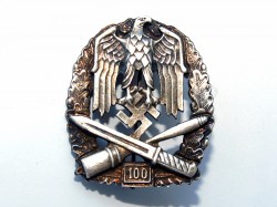 DISTINTIVO PLACA DE ASALTO INFANTERIA GENERAL WEHRMACHT, 100 ACCIONES