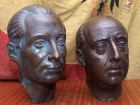 BUSTOS DE BRONCE DE FRANCO Y JOSE ANTONIO. LOTE CONJUNTO.